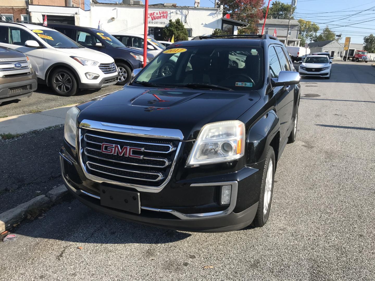 2017 Black /Black GMC Terrain SLE2 (2GKALNEK0H6) with an 2.4L L4 DOHC 16V engine, 6A transmission, located at 577 Chester Pike, Prospect Park, PA, 19076, (610) 237-1015, 39.886154, -75.302338 - 2017 GMC Terrain SLE2: Backup camera, new PA inspection, SUPER CLEAN, runs LIKE NEW! This vehicle comes inspected and has been given a bumper to bumper safety check. It is very clean, reliable, and well maintained. We offer a unique pay plan that is known for being the easiest and fastest financi- Photo#2