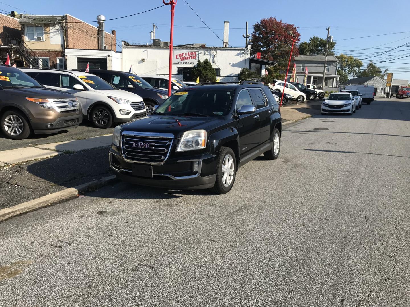2017 Black /Black GMC Terrain SLE2 (2GKALNEK0H6) with an 2.4L L4 DOHC 16V engine, 6A transmission, located at 577 Chester Pike, Prospect Park, PA, 19076, (610) 237-1015, 39.886154, -75.302338 - 2017 GMC Terrain SLE2: Backup camera, new PA inspection, SUPER CLEAN, runs LIKE NEW! This vehicle comes inspected and has been given a bumper to bumper safety check. It is very clean, reliable, and well maintained. We offer a unique pay plan that is known for being the easiest and fastest financi- Photo#1