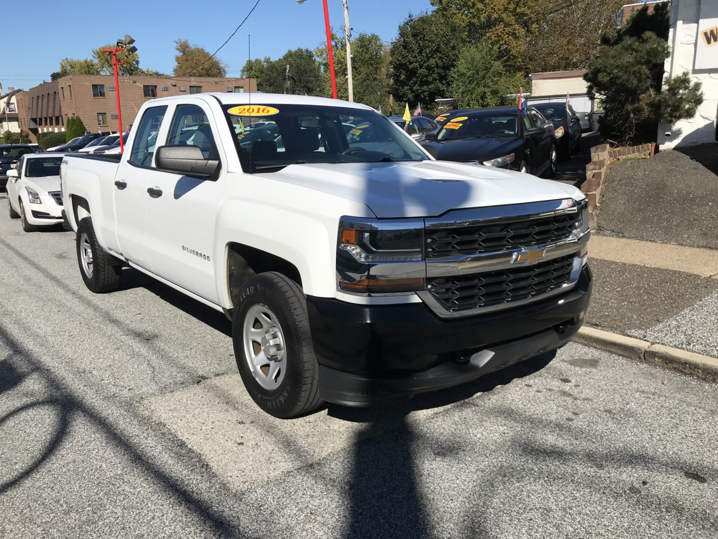2016 White /Gray Chevrolet Silverado 1500 Work Truck Double Cab 4WD (1GCVKNEH9GZ) with an 4.3L V6 OHV 12V engine, 6A transmission, located at 577 Chester Pike, Prospect Park, PA, 19076, (610) 237-1015, 39.886154, -75.302338 - 2016 Chevy Silverado 1500: 4x4, double cab, backup camera, new PA inspection, FLEET MAINTAINED! This vehicle comes inspected and has been given a bumper to bumper safety check. It is very clean, reliable, and well maintained. We offer a unique pay plan that is known for being the easiest and fast- Photo#2