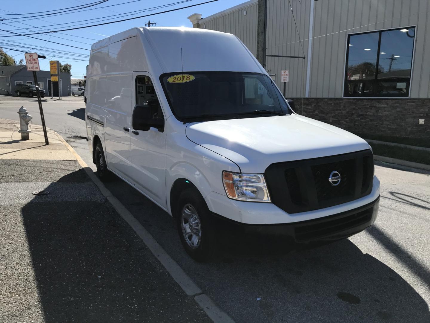 2018 White /Gray Nissan NV Cargo 2500 HD S V6 High Roof (1N6BF0LY1JN) with an 4.0L V6 engine, 5A transmission, located at 577 Chester Pike, Prospect Park, PA, 19076, (610) 237-1015, 39.886154, -75.302338- Photo#3