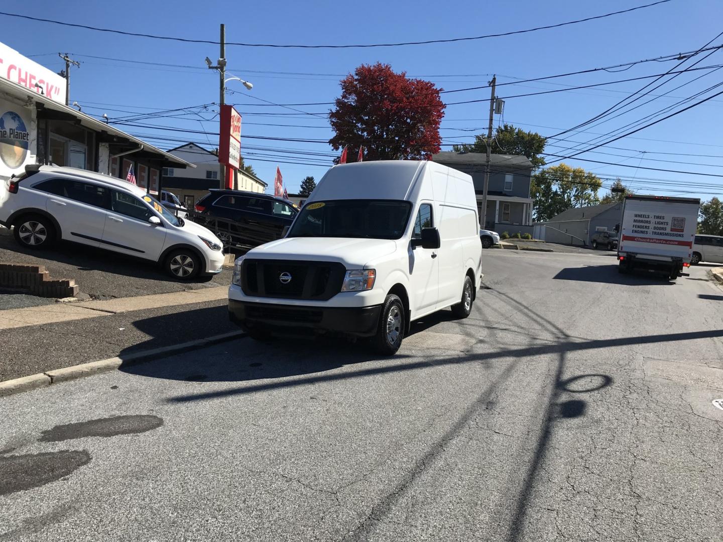 2018 White /Gray Nissan NV Cargo 2500 HD S V6 High Roof (1N6BF0LY1JN) with an 4.0L V6 engine, 5A transmission, located at 577 Chester Pike, Prospect Park, PA, 19076, (610) 237-1015, 39.886154, -75.302338- Photo#1