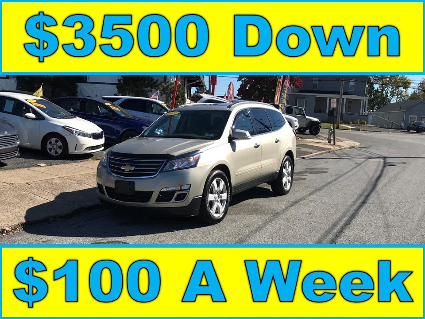 2017 Gold /Beige Chevrolet Traverse 1LT AWD (1GNKVGKD9HJ) with an 3.6L V6 DOHC 24V engine, 6A transmission, located at 577 Chester Pike, Prospect Park, PA, 19076, (610) 237-1015, 39.886154, -75.302338 - 2017 Chevrolet Traverse LT: Double sunroofs, backup camera, DVD player, AWD, 3rd row seating, new PA inspection, SUPER CLEAN, runs LIKE NEW! This vehicle comes inspected and has been given a bumper to bumper safety check. It is very clean, reliable, and well maintained. We offer a unique pay plan- Photo#0