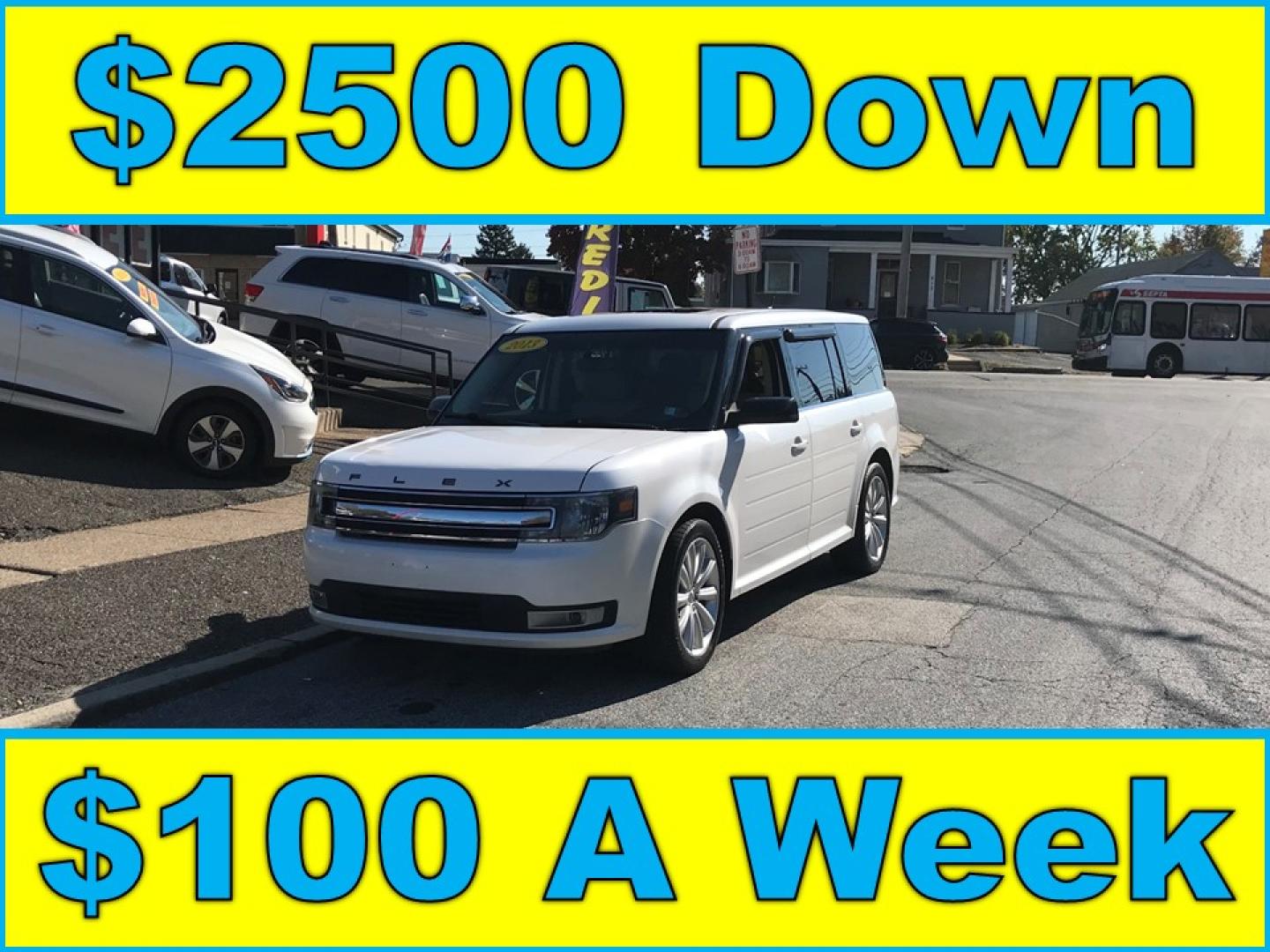 2013 White /Beige Ford Flex SEL FWD (2FMGK5C88DB) with an 3.5L V6 DOHC 24V engine, 6-Speed Automatic Overdrive transmission, located at 577 Chester Pike, Prospect Park, PA, 19076, (610) 237-1015, 39.886154, -75.302338 - 2013 Ford Flex SEL: Navigation system, 3rd row seating, sunroofs, new PA inspection, SUPER CLEAN, runs LIKE NEW! This vehicle comes inspected and has been given a bumper to bumper safety check. It is very clean, reliable, and well maintained. We offer a unique pay plan that is known for being the- Photo#0